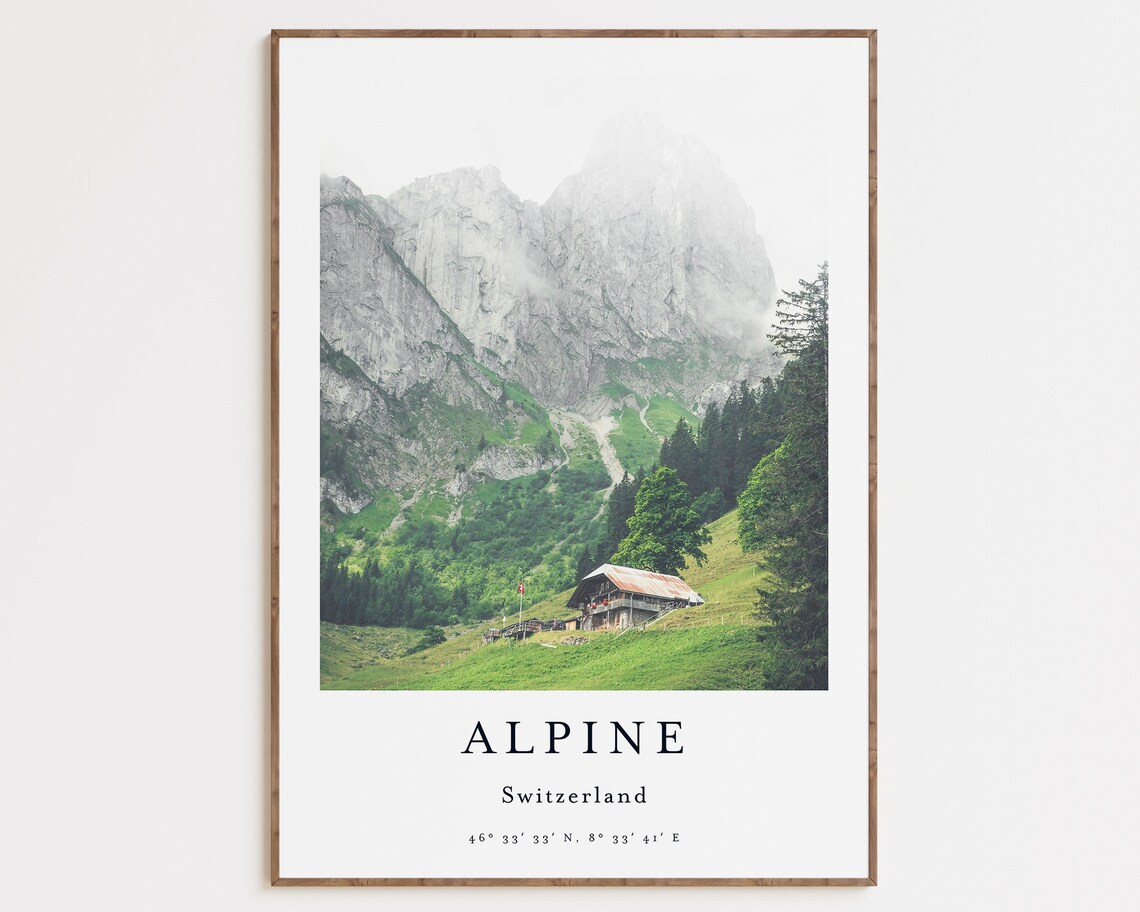 Switzerland Fog Tree Forest Art Print, Nature Decor