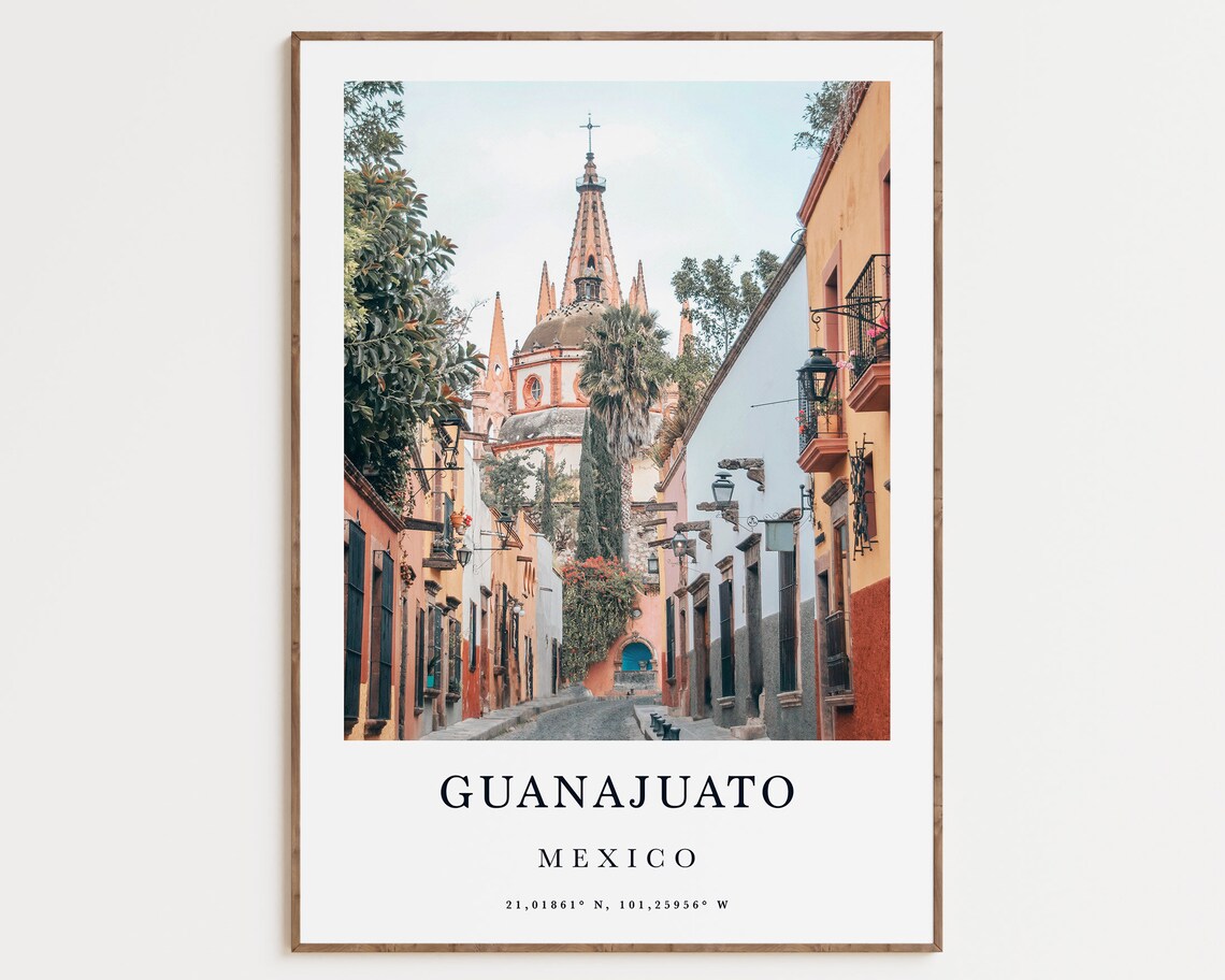 Mexico Travel Print, Minimalist City Landmark Poster