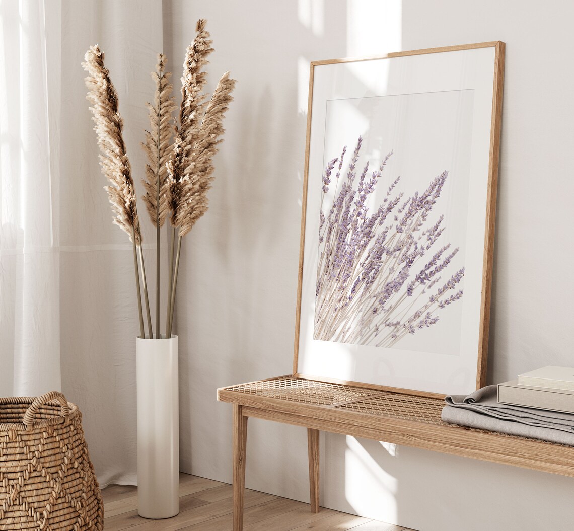 Lavender Flowers Modern Minimalist Art Print - Image 3