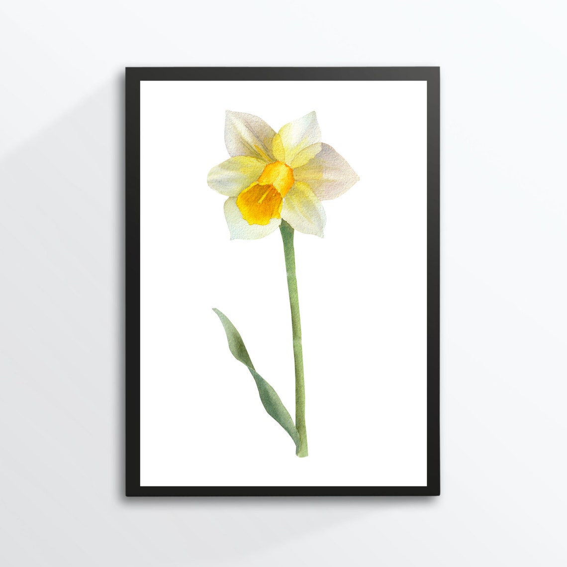 Daffodil Yellow Flower Watercolor Botanical Spring Bloom Art Print - Image 2