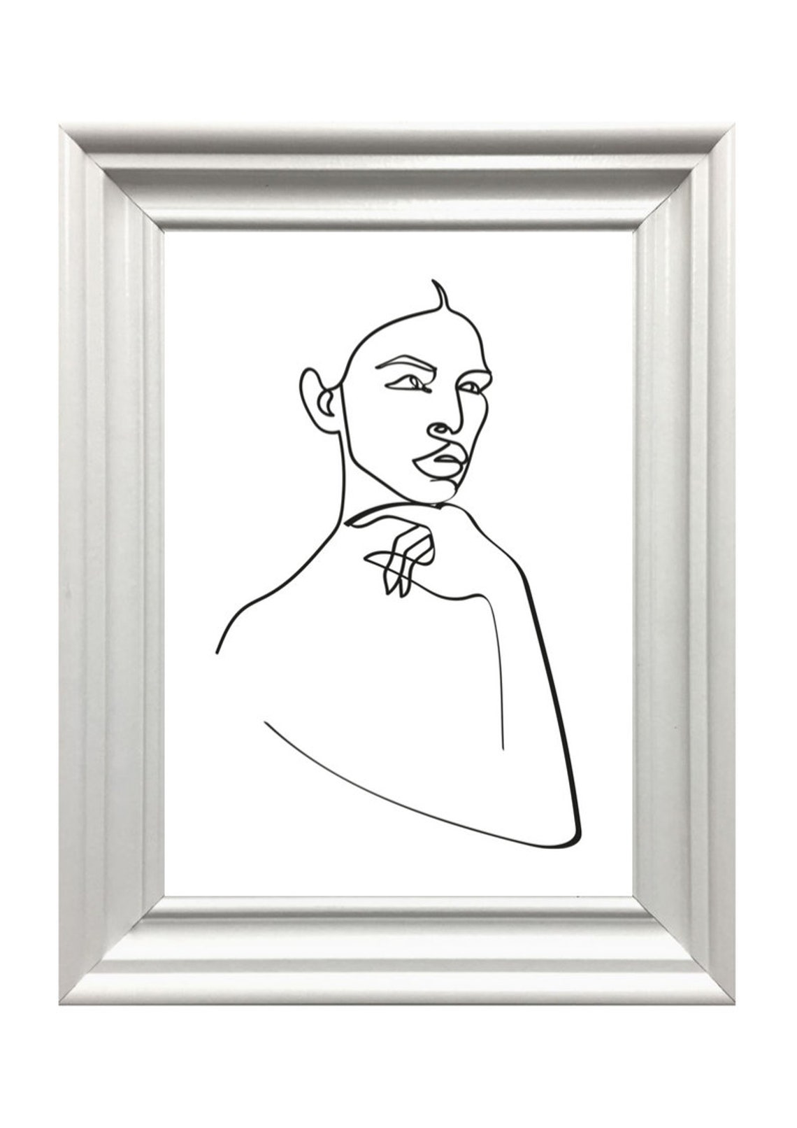 Thinker Woman Portrait Single Line Abstract Minimalist Art Print - Image 3