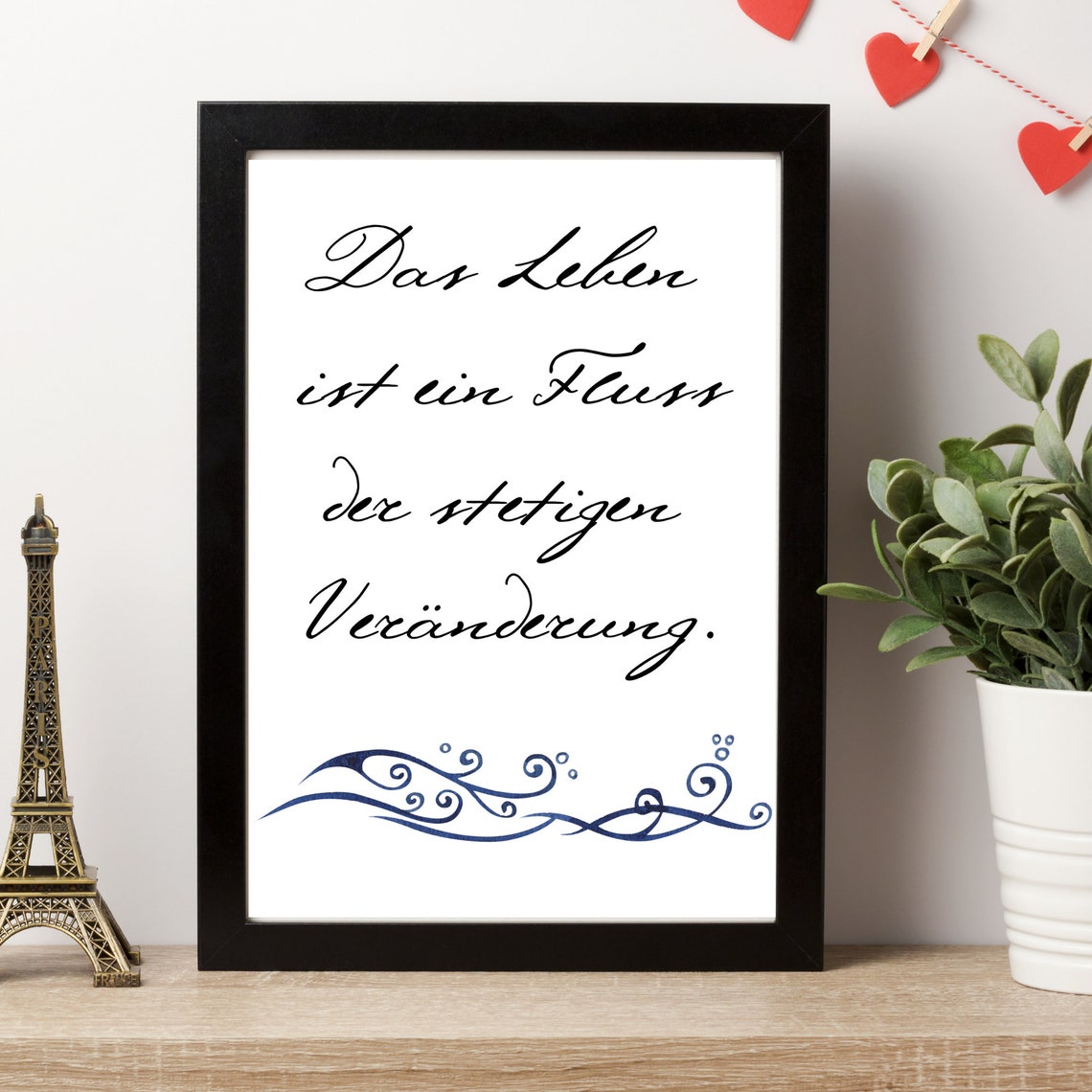 Din A4 Art Print Without Frame Life Is A River Of Change Saying Quote Sense Wisdom Image Print Poster Image - Image 3