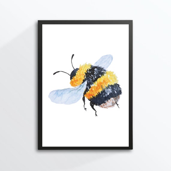 Bumblebee Watercolor Art Print, Beekeeper Gift