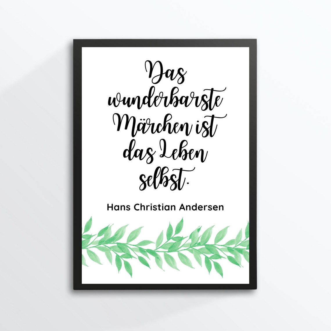 Hans Christian Andersen Life Fairy Tale German Quote Botanical Poster - Image 3