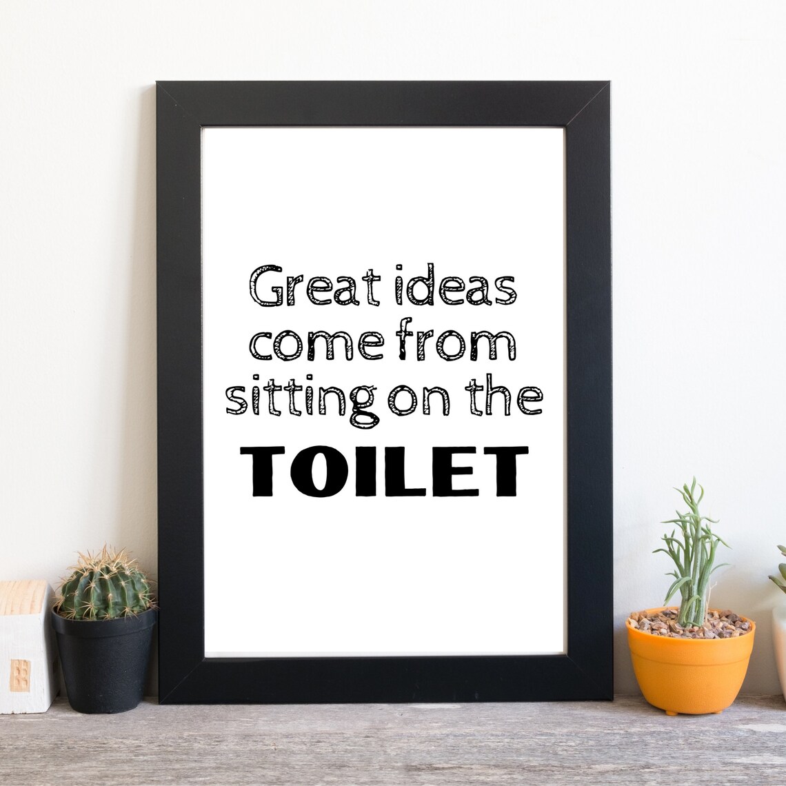 Great Ideas Come From Sitting on the Toilet Funny Bathroom Print - Image 2
