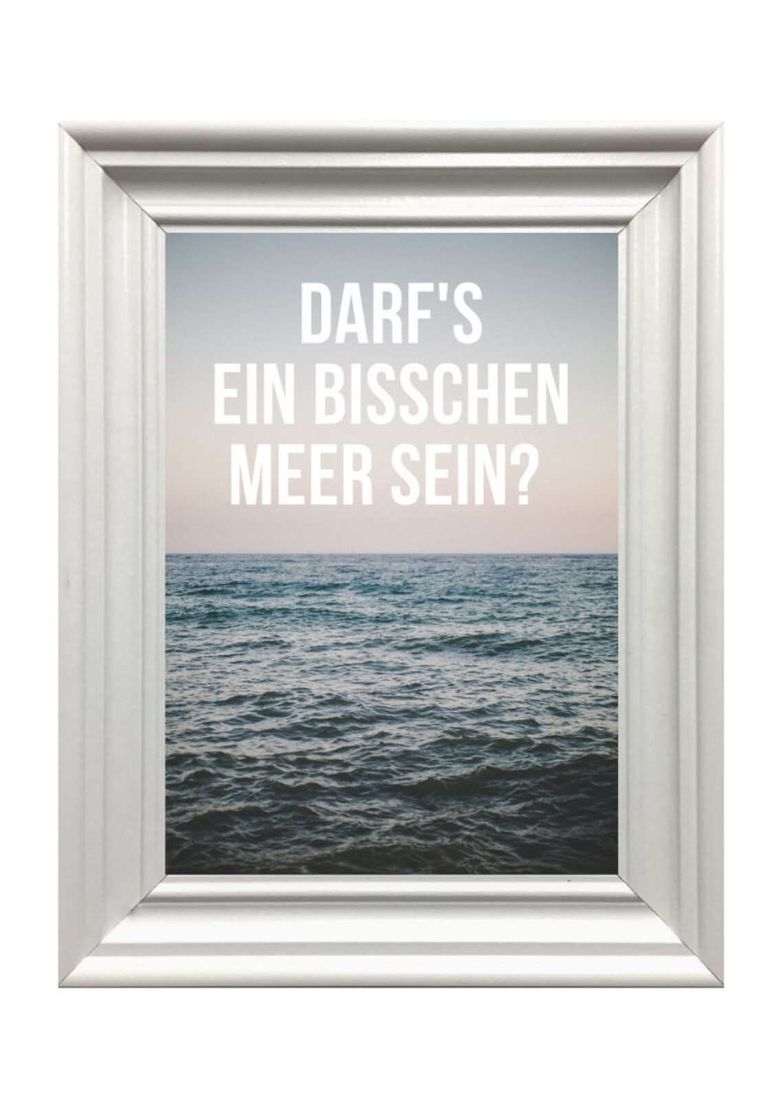 A Little Bit of Sea Ocean Waves Photo German Quote Travel Poster - Image 3