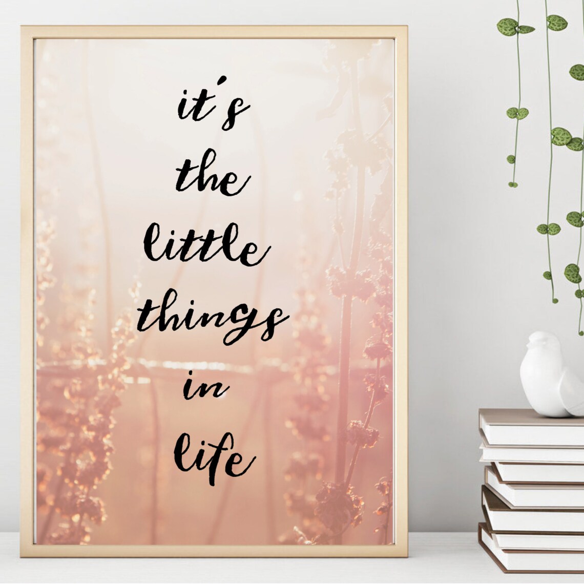 Its The Little Things In Life Blush Pink Quote Wall Art Poster Decor - Image 2