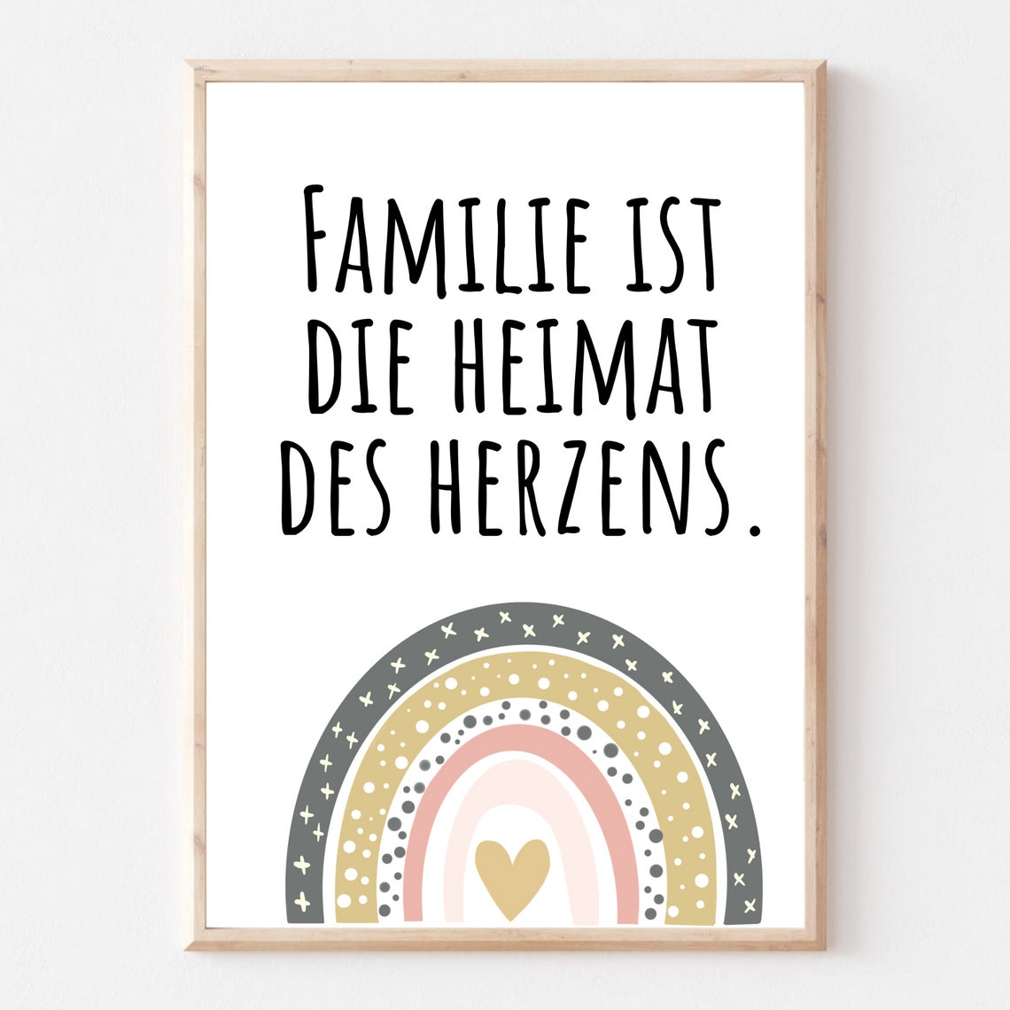Din A4 Art Print Without Frame Saying Family Is The Home Of The Heart Family Love Happiness Home Family Picture Poster Gift - Image 3