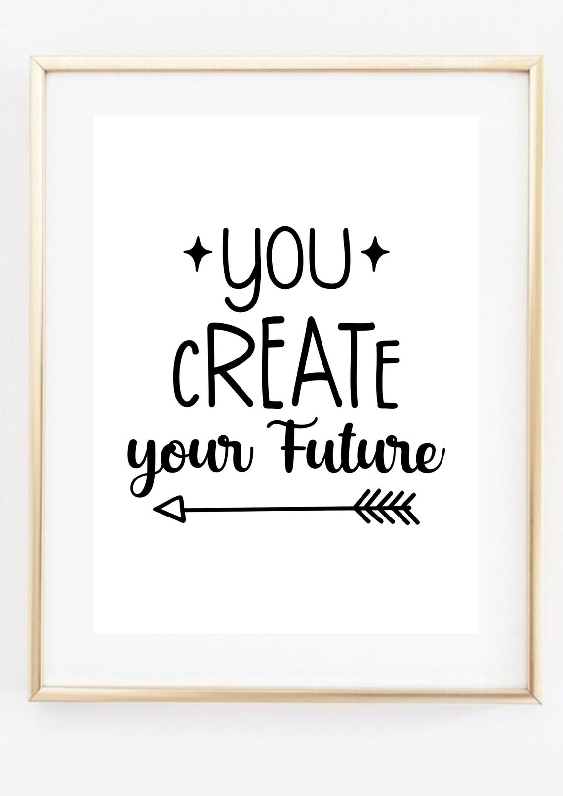 You Create Your Future Black Arrow Typography Motivational Wall Art - Image 2