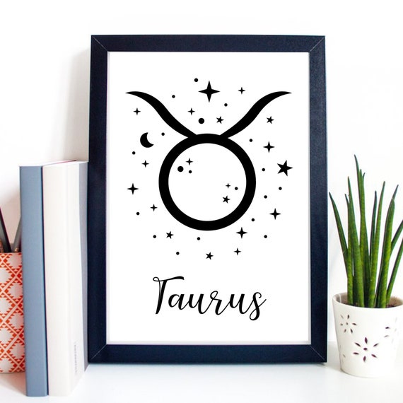 Din A4 Art Print Without Frame Zodiac Sign Taurus Horoscope Taurus Astrology Stars Gift Print Poster Picture