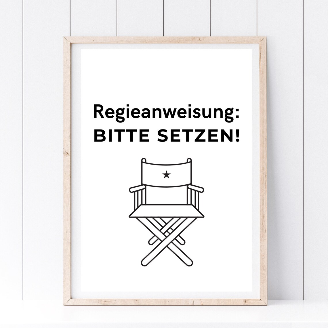 Regieanweisung Bitte Setzen Funny German Director Chair Quote Poster - Image 2