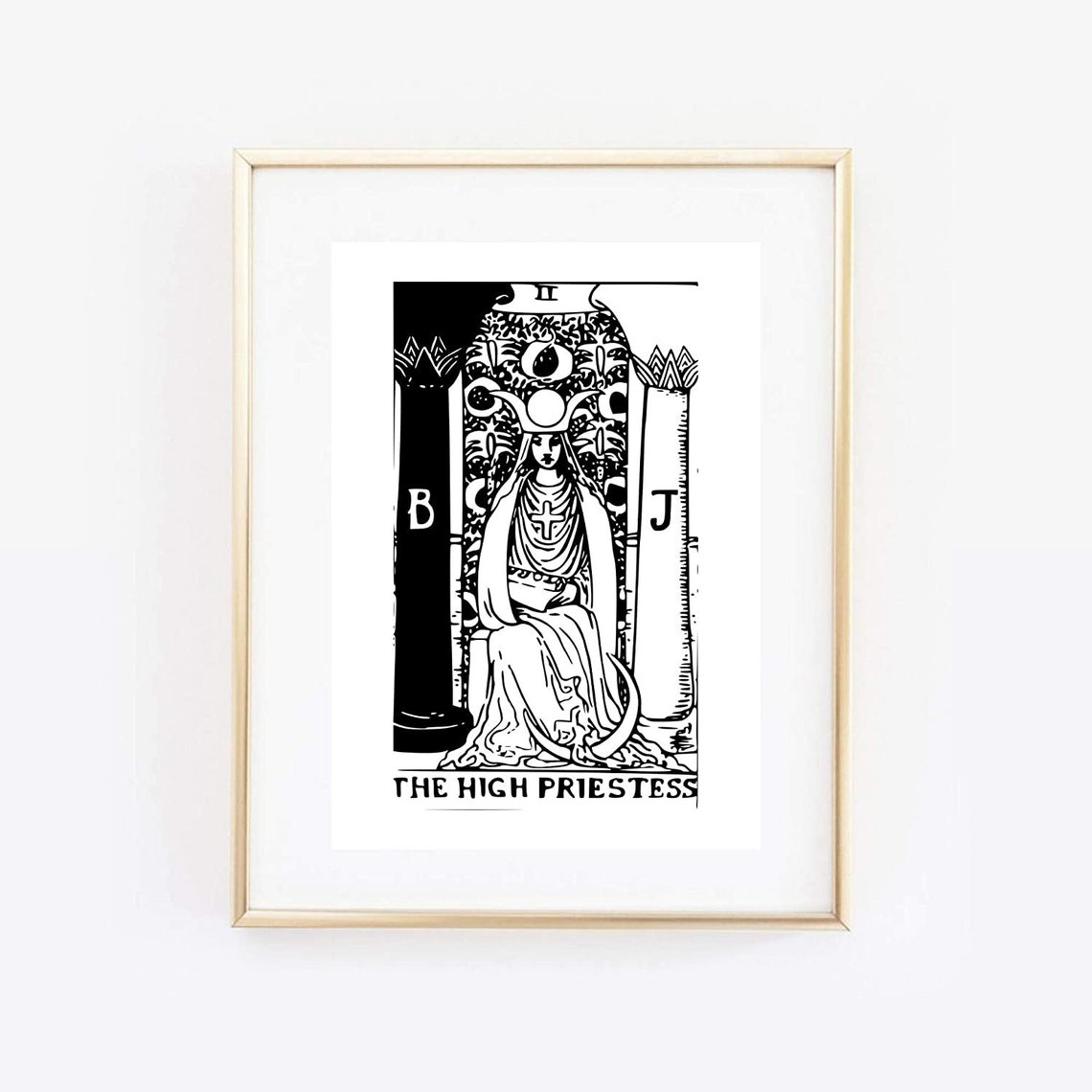 The High Priestess Tarot Card Rider Waite Mystical Boho Art Print - Image 2