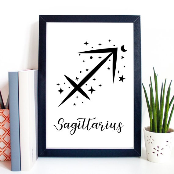 Din A4 Art Print Without Frame Zodiac Sagittarius Horoscope Sagittarius Astrology Stars Gift Print Poster Picture