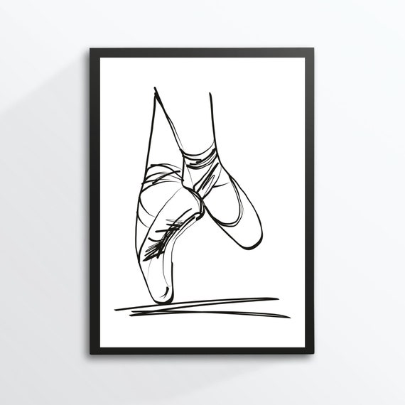Din A4 Art Print Without Frame Ballet Shoes Dancer Ballerina Ballet Minimalism Modern Picture Poster Gift