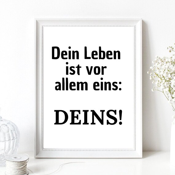 German Life Quote Your Life Is Yours Bold Typography Motivational Poster
