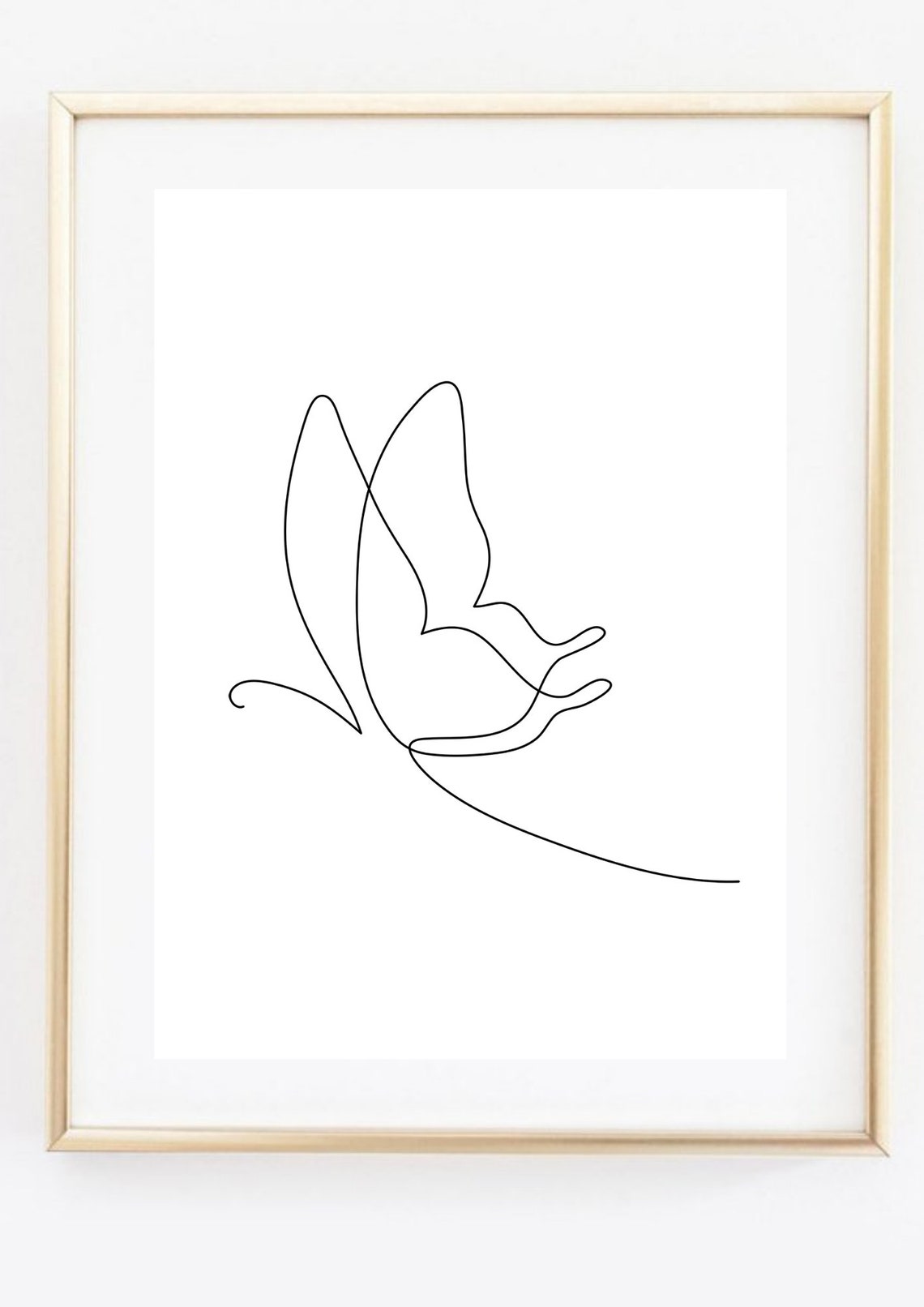Din A4 Art Print Without Frame Butterfly Moth Minimalism Lines Drawing Print Poster Picture - Image 3