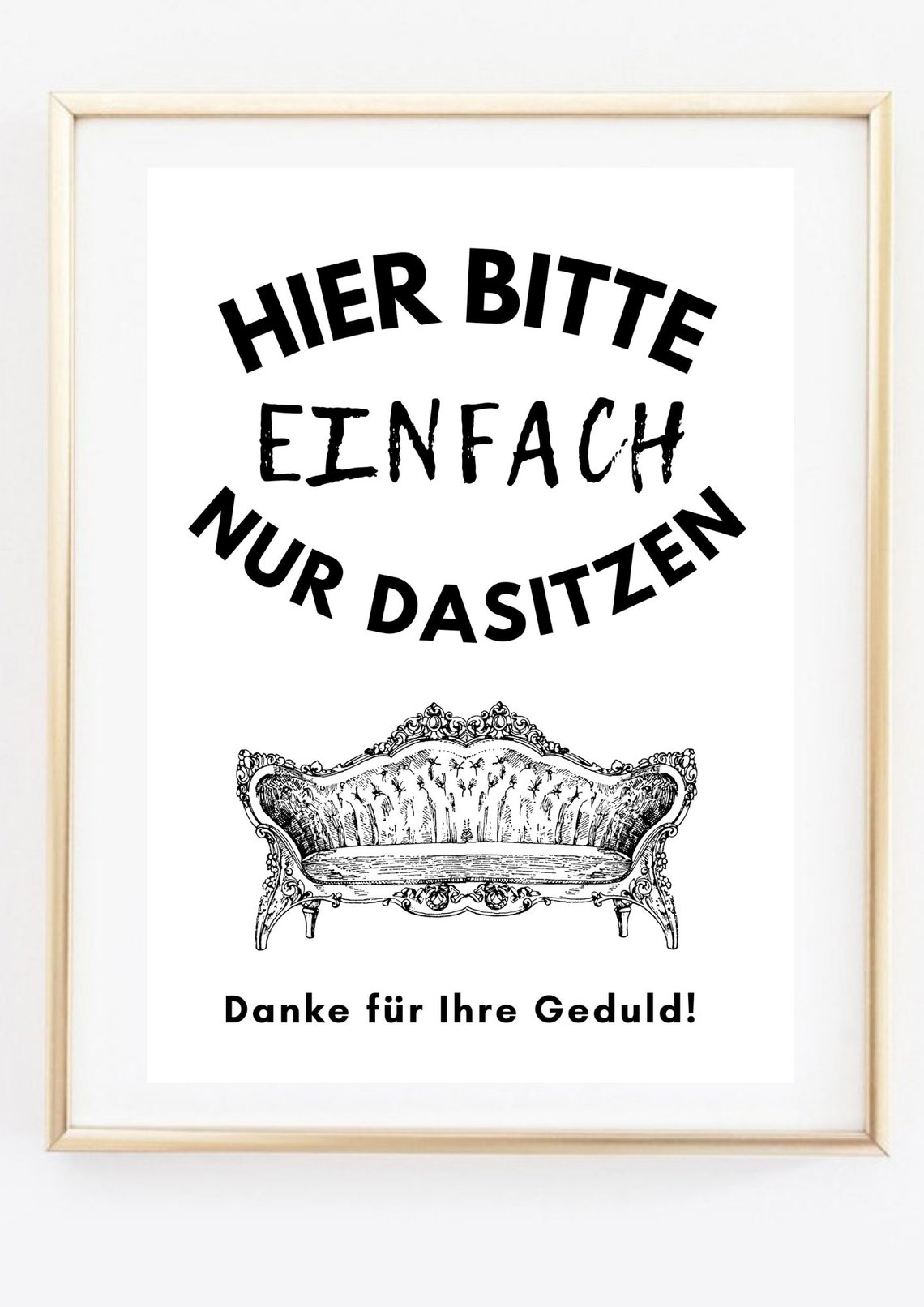 Please Just Sit Here Waiting Room Funny German Sofa Sign Wall Print - Image 2