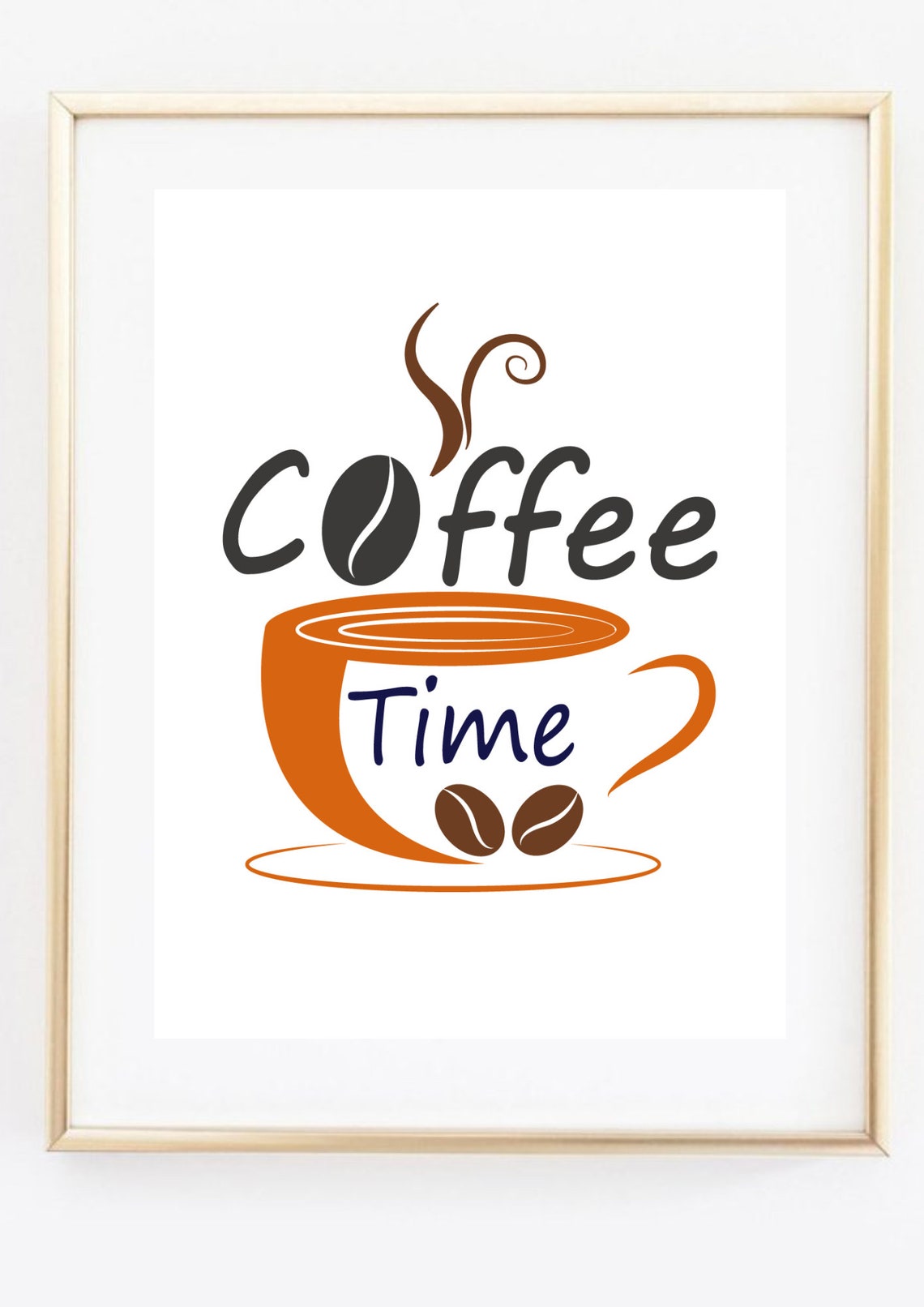 Din A4 Art Print Without Frame Coffee Time Coffee Time Coffee Kitchen Dining Room Graphic Print Poster Picture - Image 3
