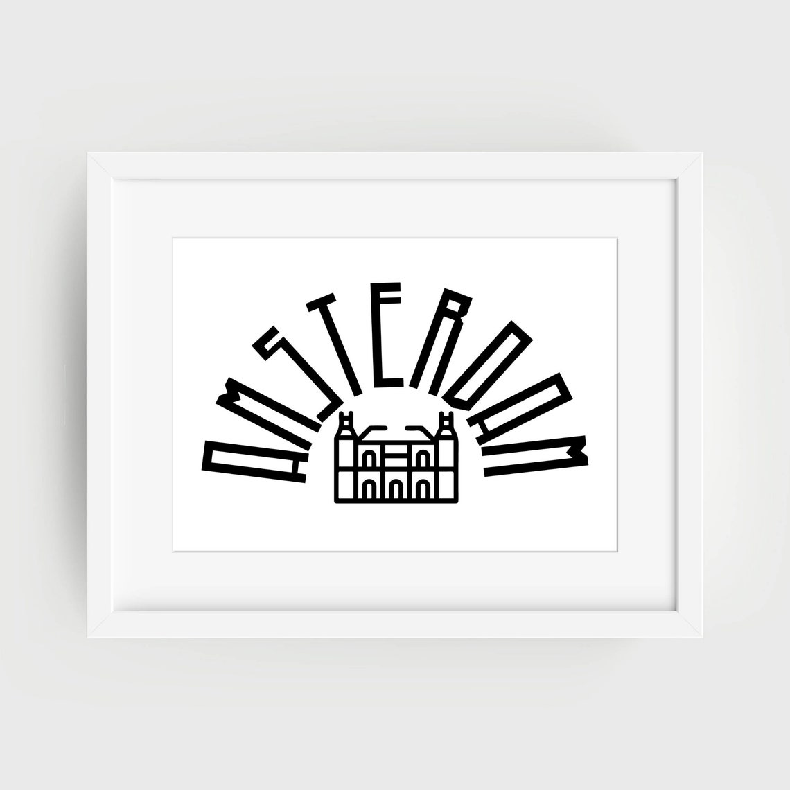 Amsterdam Netherlands Canal House Arched Typography Travel Poster - Image 3