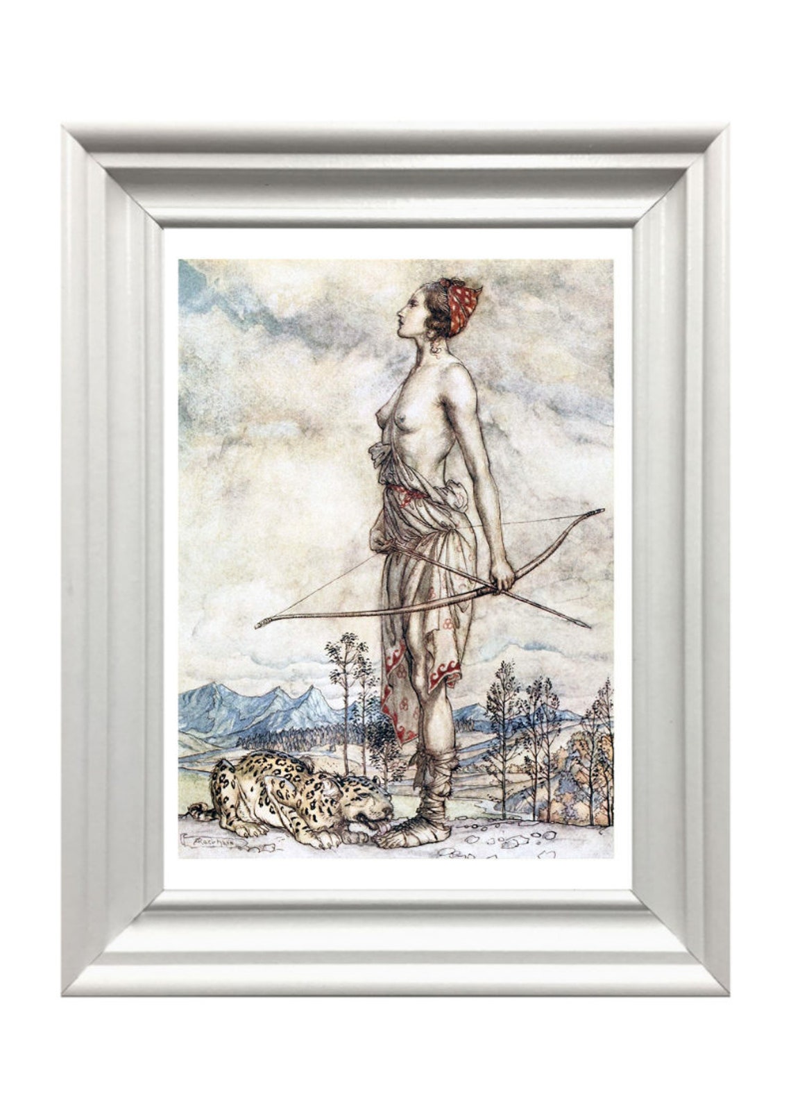 Arthur Rackham Diana Huntress Vintage Mythology Illustration Print - Image 3