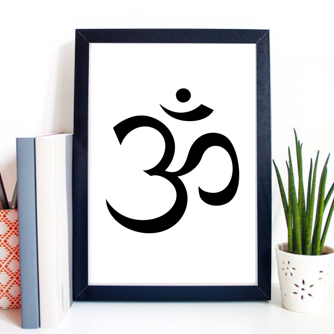 Om Symbol Black Yoga Meditation Spiritual Hindu Mantra Wall Art Print
