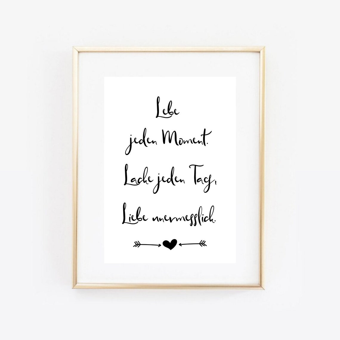 Live Laugh Love Script Typography Black White Mindfulness Poster Print - Image 2