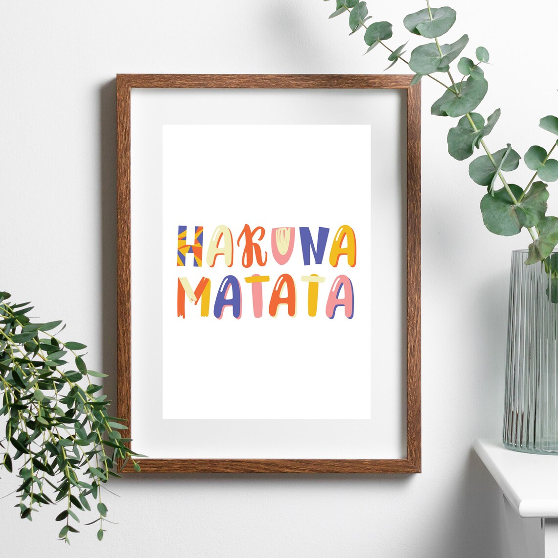 Hakuna Matata Saying, Typography Art Print