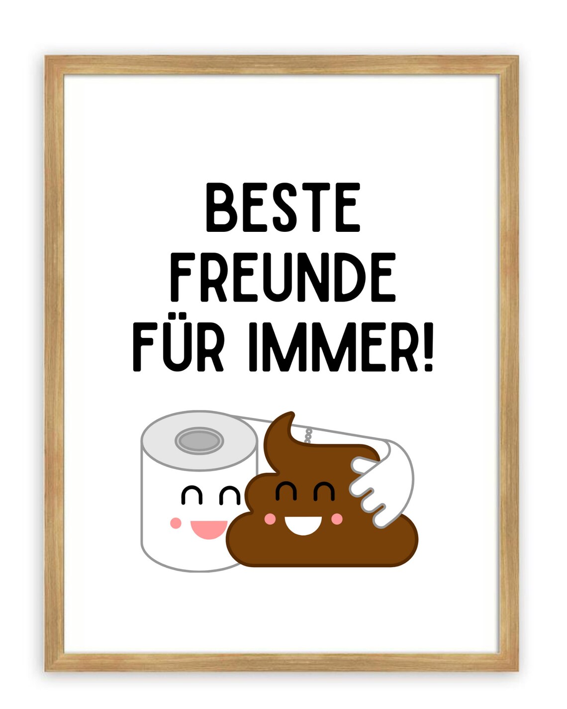 Funny Best Friends Forever Toilet Paper Poop Cartoon Humor Poster - Image 2