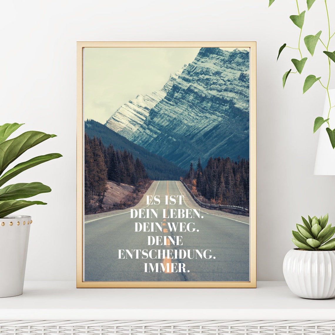 Din A4 Art Print Unframed Saying Its Your Life Your Way Motivation Typography Freedom Image Poster Gift - Image 2