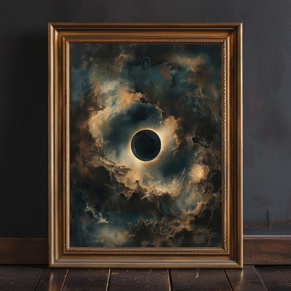 Solar Eclipse Art Print, Dark Academia Celestial
