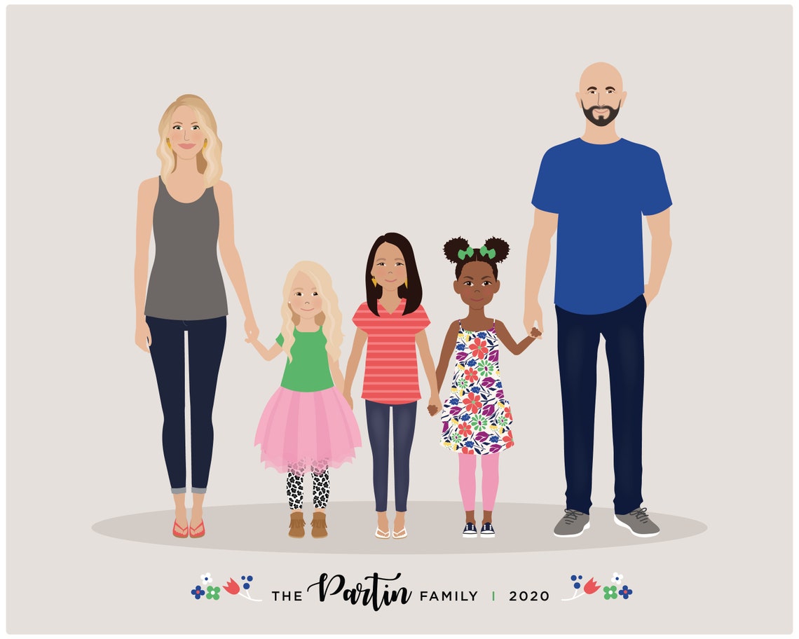 Custom Family Portrait - Family Drawing - Image 5
