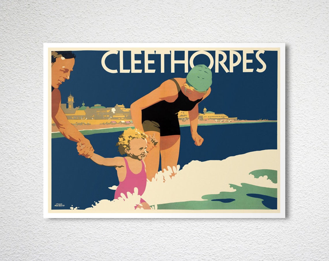 Cleethorpes Family Beach Day Classic Vintage British Railway Poster - Image 2