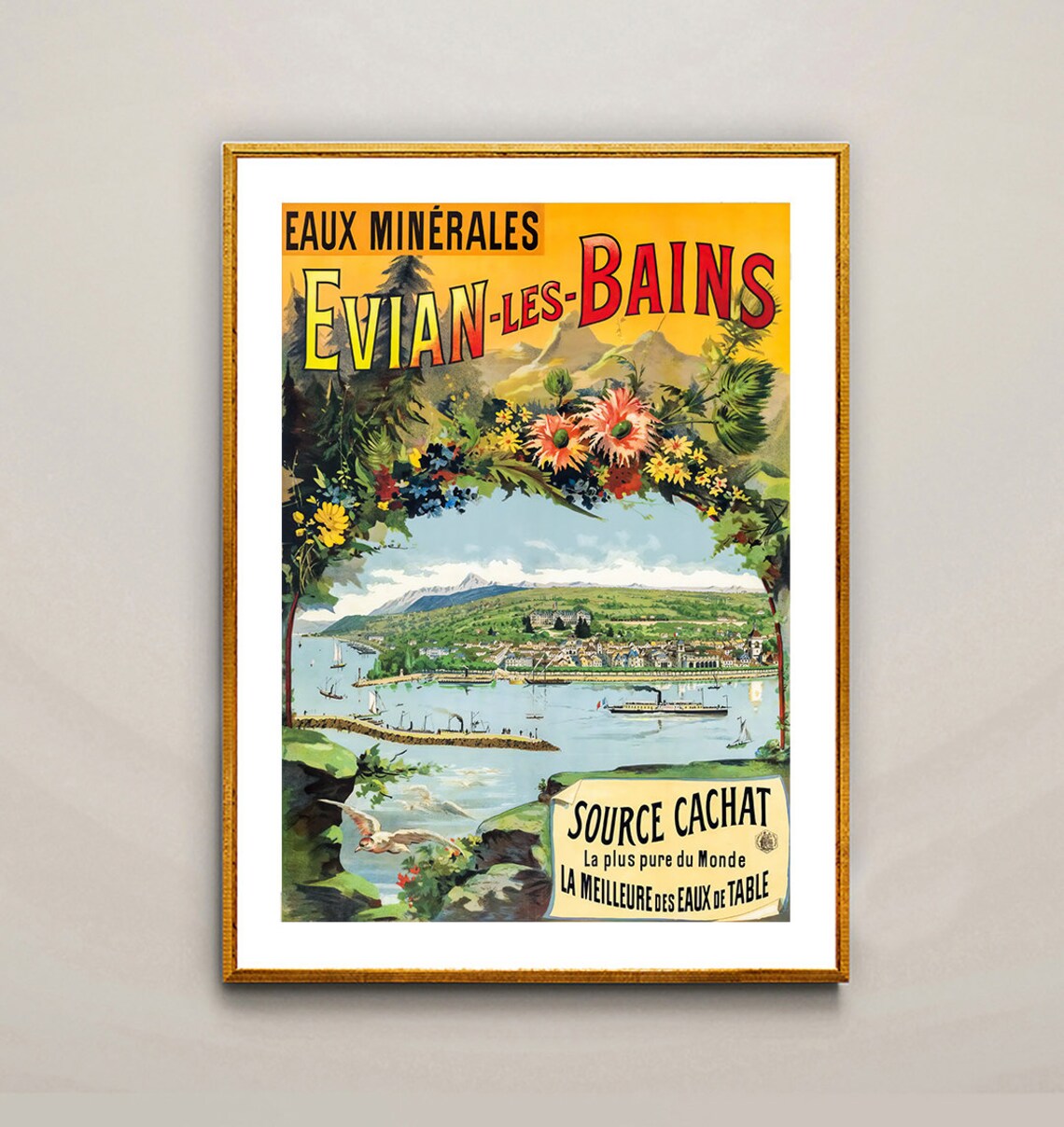 Evian Les Bains Vintage Travel Poster, France - Image 2