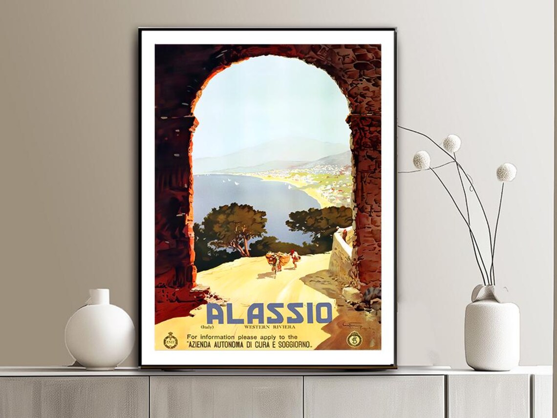 Alassio Italy Vintage Travel Poster, Travel Art Print - Image 2