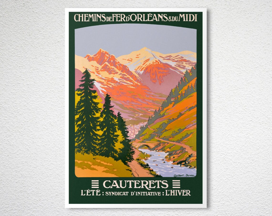 Cauterets Chemins de Fer French Pyrenees Mountain Railway Poster - Image 2