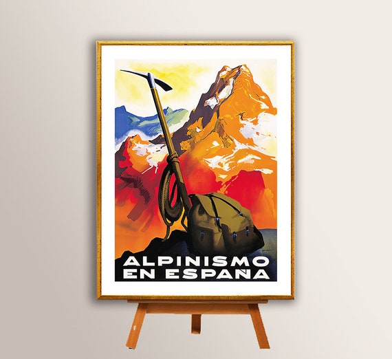 Alpinismo En Espana Vintage Travel Poster Poster Paper Or Print Gift Idea