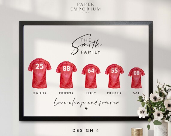 Football Shirt Print, Fathers Day Gift