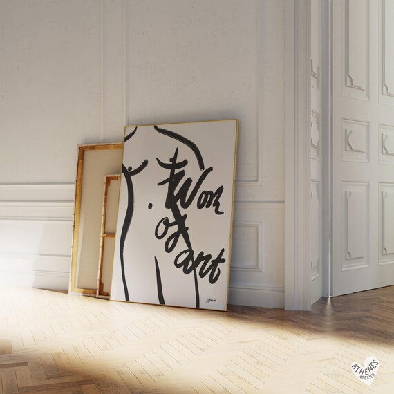 Work Of Art Print Wall Contemporary Mid Century Abstract Female Body Indie Room Decor