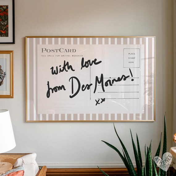 Des Moines Retro Iowa Travel Poster
