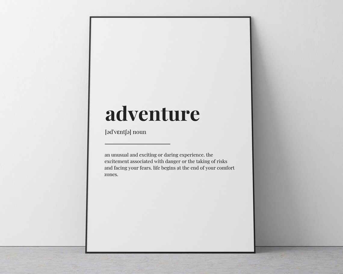 Adventure Definition Quote Art Print, Gift For Him - Image 2