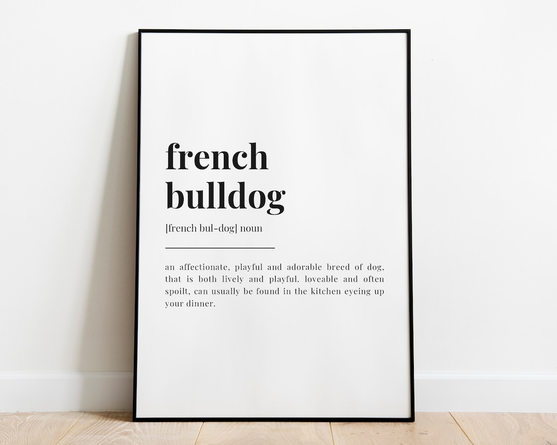 French Bulldog Definition Print, Dog Lover Decor