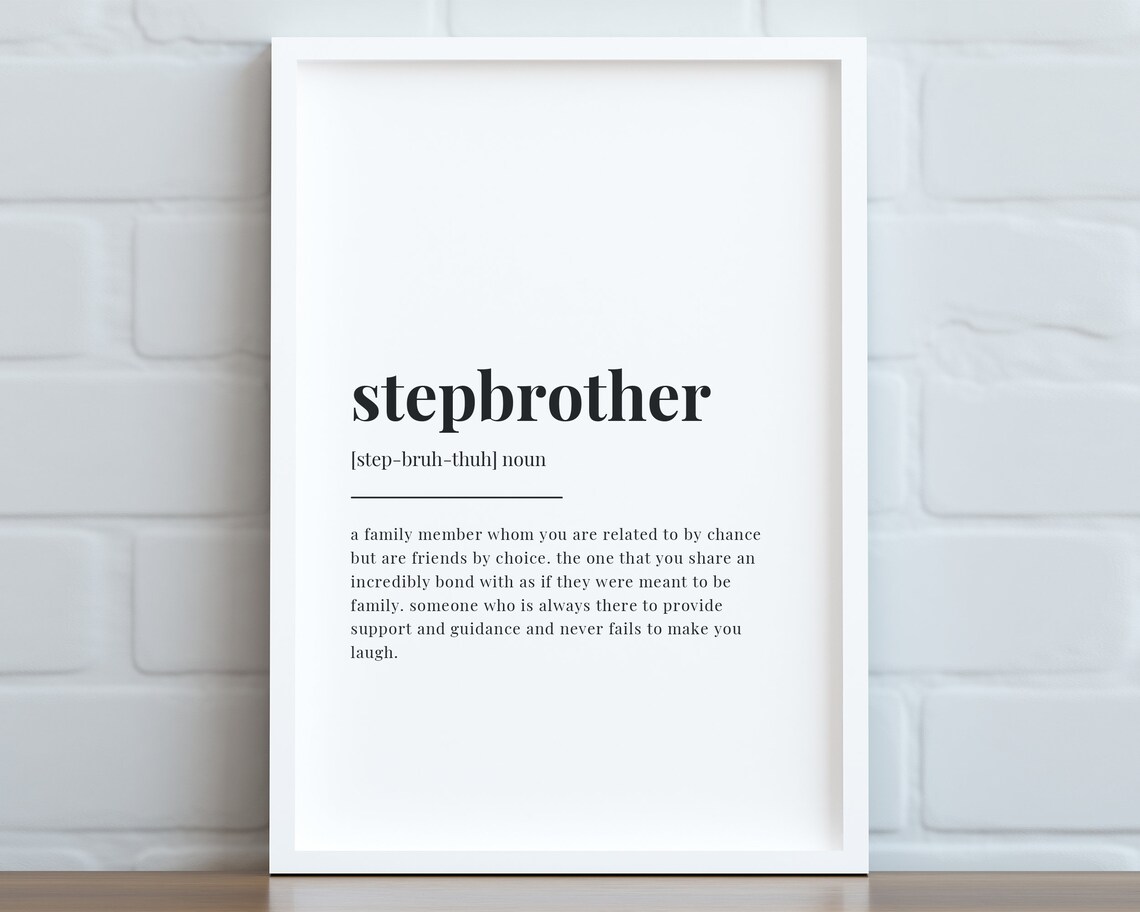 Stepbrother Definition Meaning Quote Print - Image 3