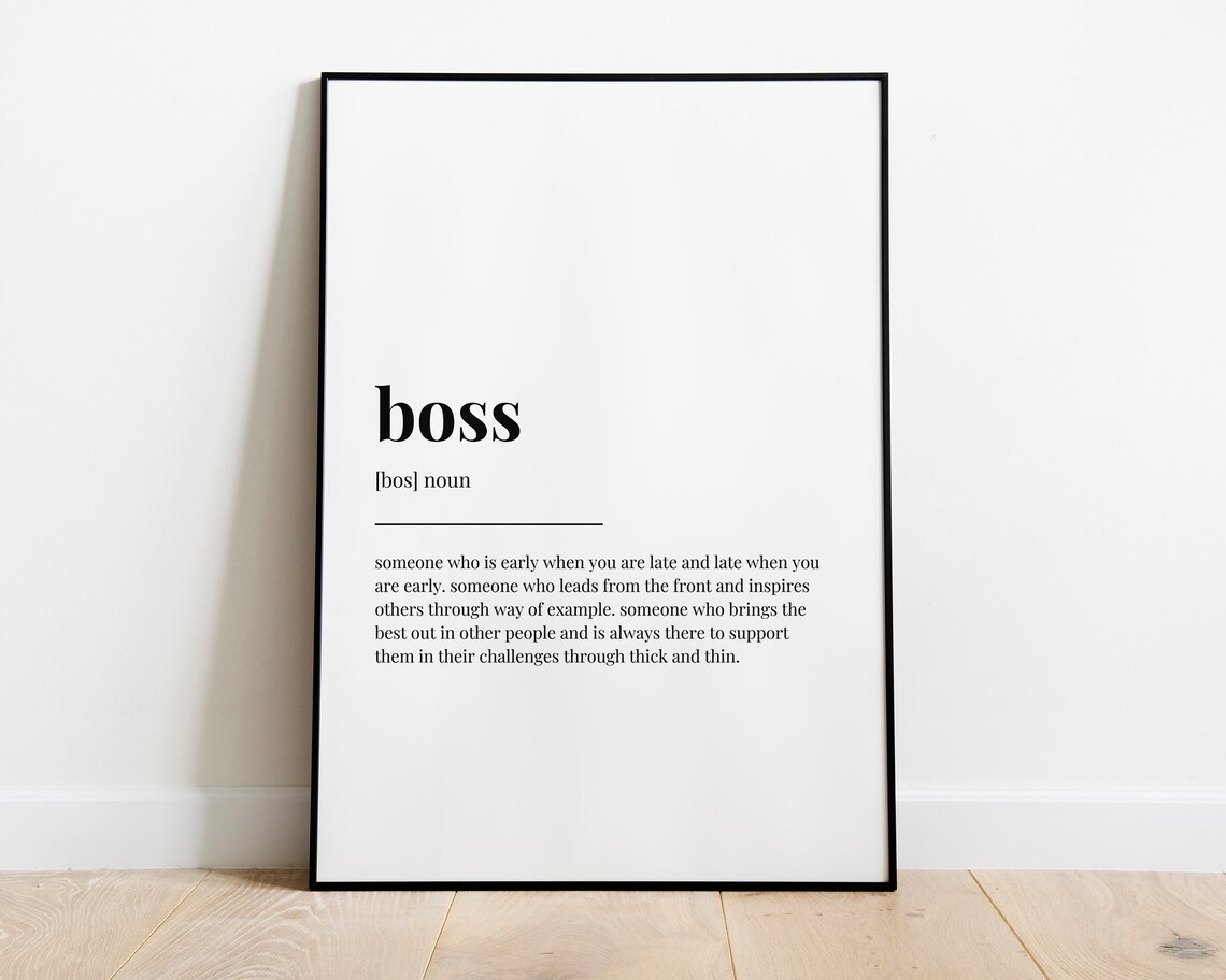 Boss Definition Meaning Quote Print, Gift For Boss - Image 2
