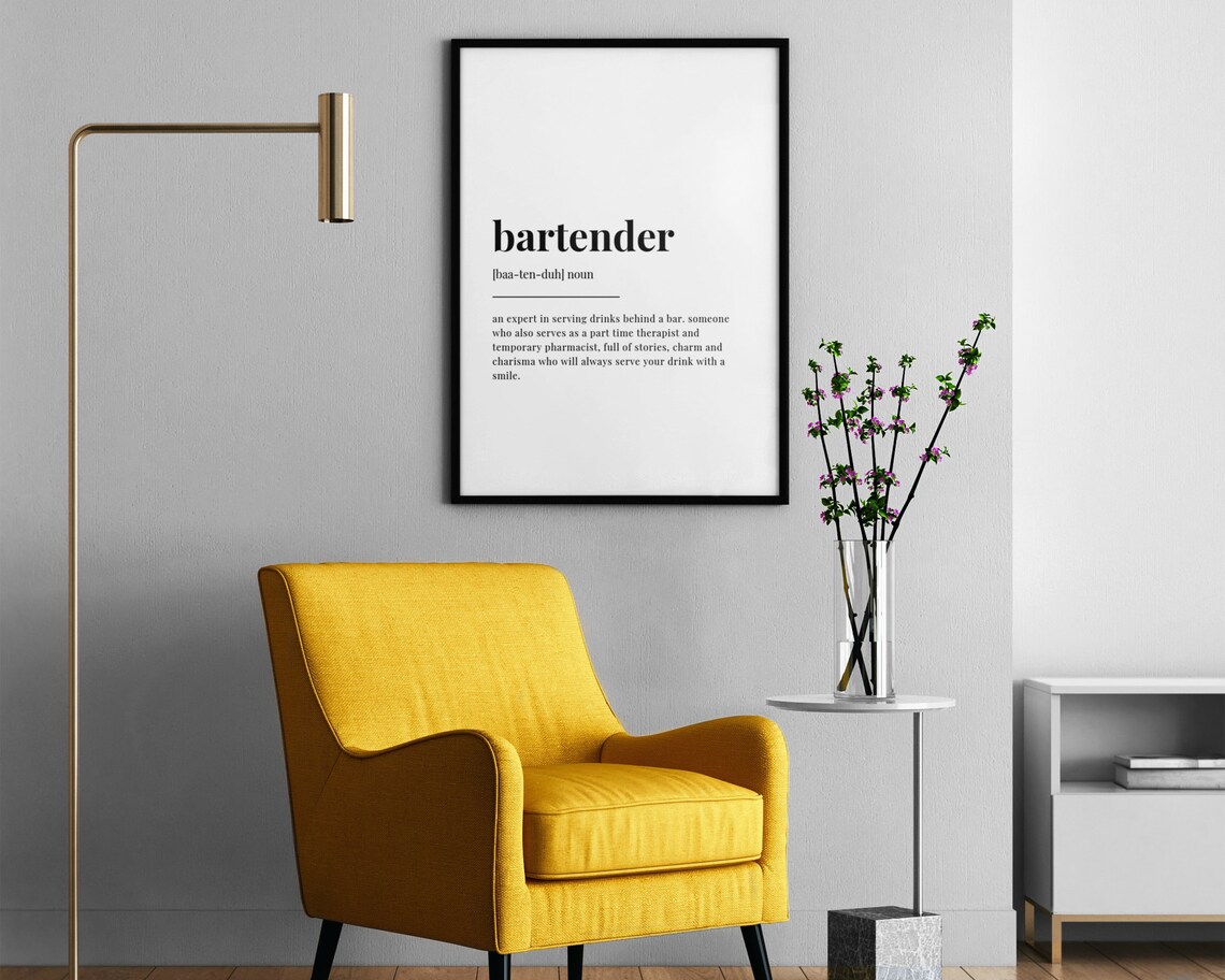 Bartender Definition Typography Wall Art Print - Image 2