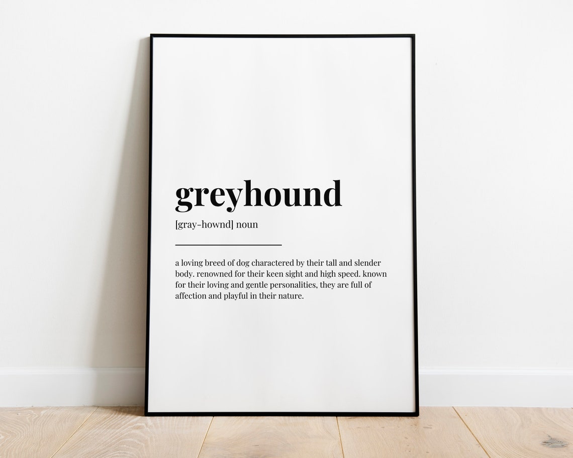 Greyhound Meaning Print Wall Art Definition Print Home Decor Instant - Image 2