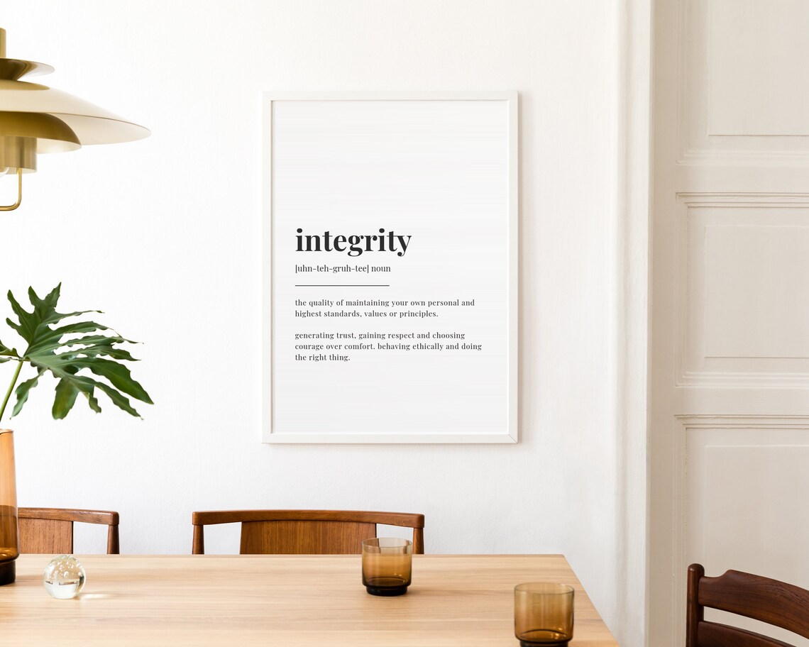 Integrity Definition Quote Art Print - Image 2