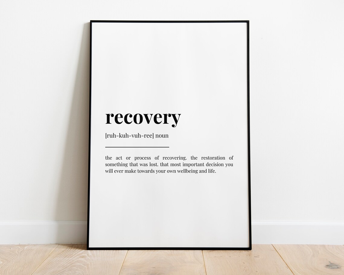 Recovery Meaning Quote Print, Typography Wall Art - Image 3
