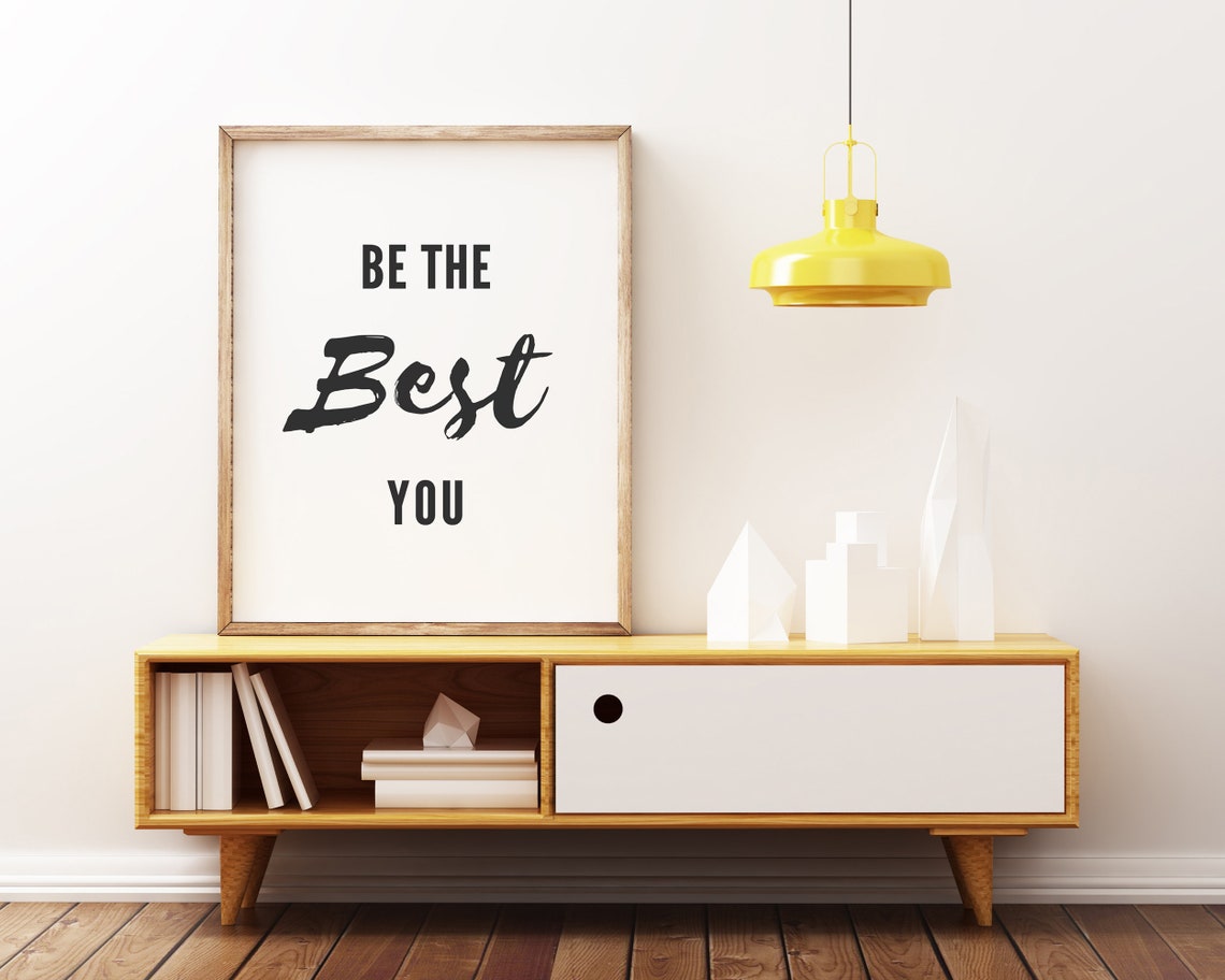 Be The Best You Motivational Typography Minimalist Quote Poster