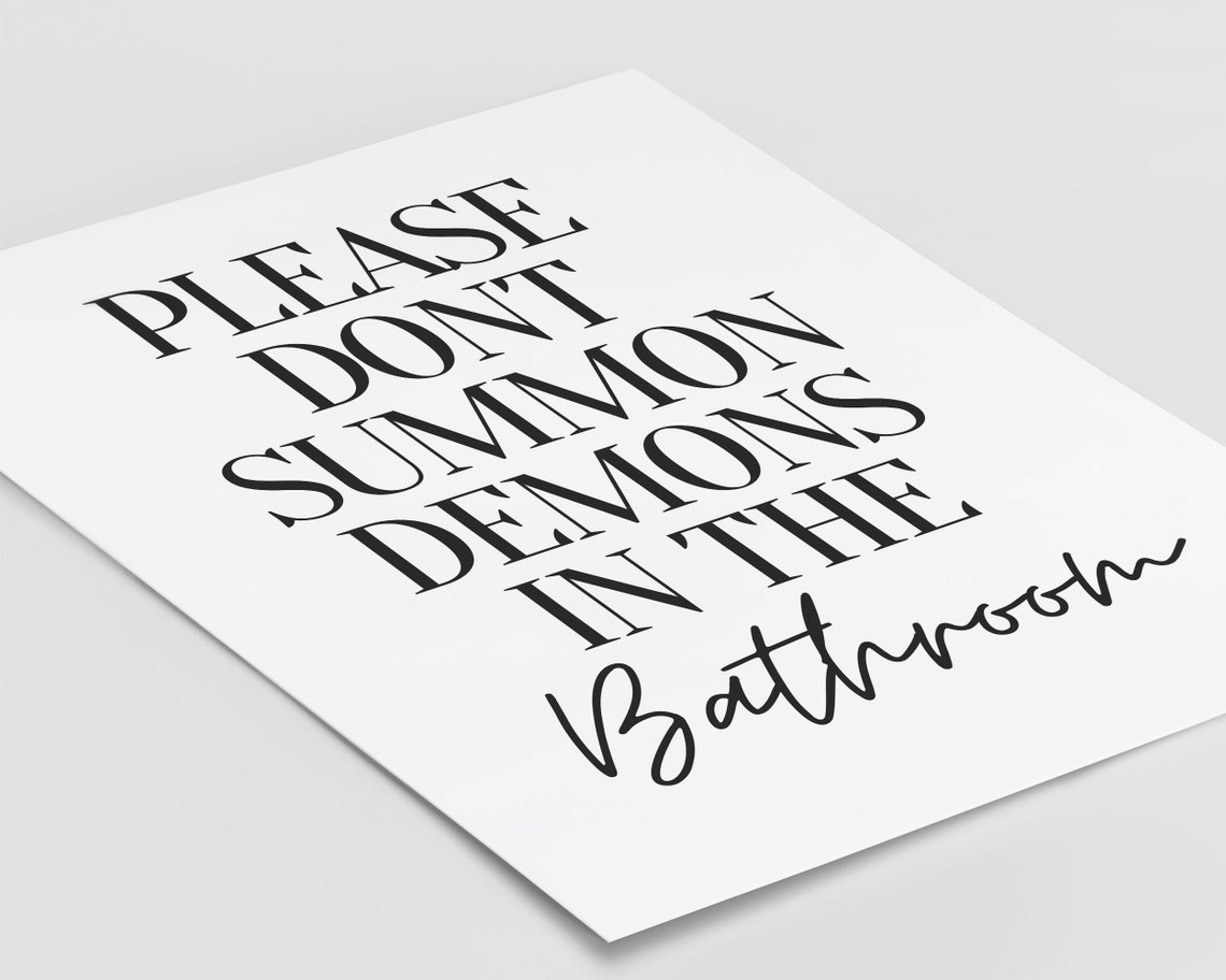 Halloween Prints Dont Summon Demons Decor Sign Wall Art Witchcraft Witch Home