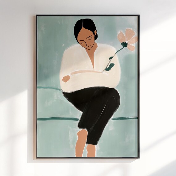 Women Wall Art Maximalist Dopamine Decor Woman Poster Print Livingroom Preppy